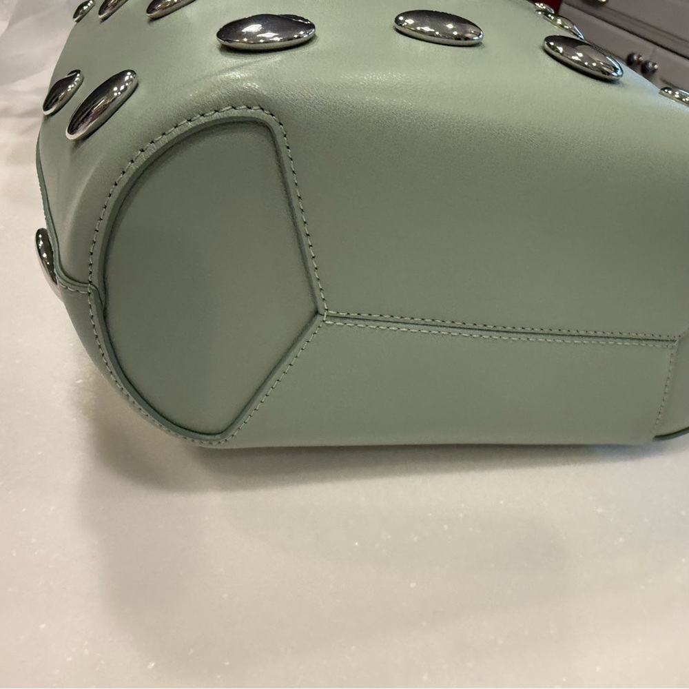 Kate Spade Halo Studded Leather Bucket Bag Light Green W/ Dust Bag NWT - Picture 14 of 16